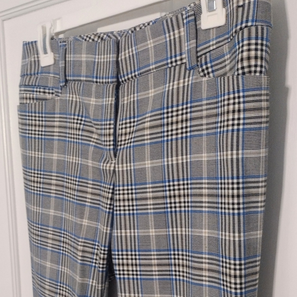 Women's Plaid Dress Pants - Blue & Gray